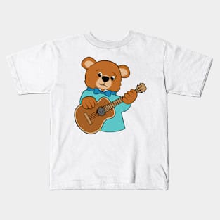 Music Bear on Guitar Kids T-Shirt